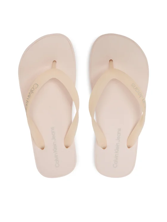 Calvin Klein Flatform Logo Thongs Damskie Japonki na platformie różowe YW0YW01092-TLL