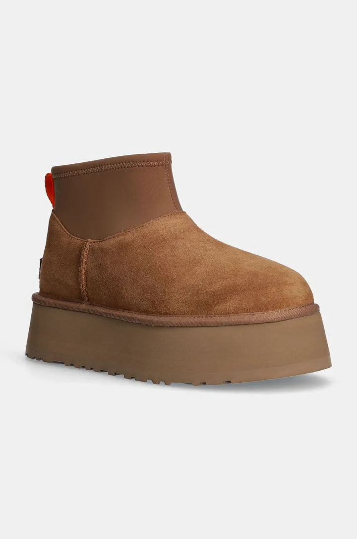 UGG śniegowce zamszowe Classic Mini Dipper "Chestnut" Brązowe 1168170-CHE
