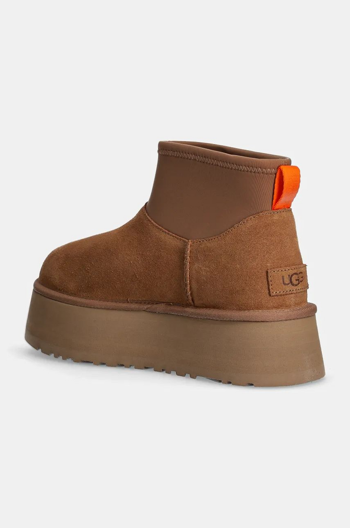 UGG śniegowce zamszowe Classic Mini Dipper "Chestnut" Brązowe 1168170-CHE