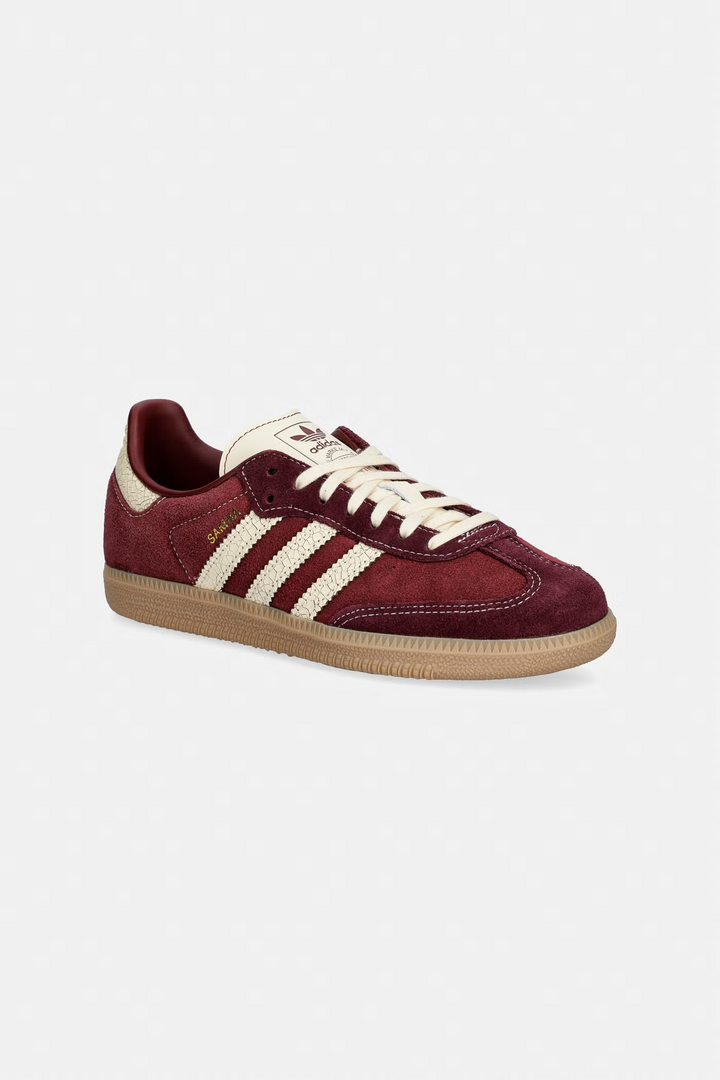 adidas Samba OG J "Maroon" KK4979 – bordowe zamszowe damskie sneakersy