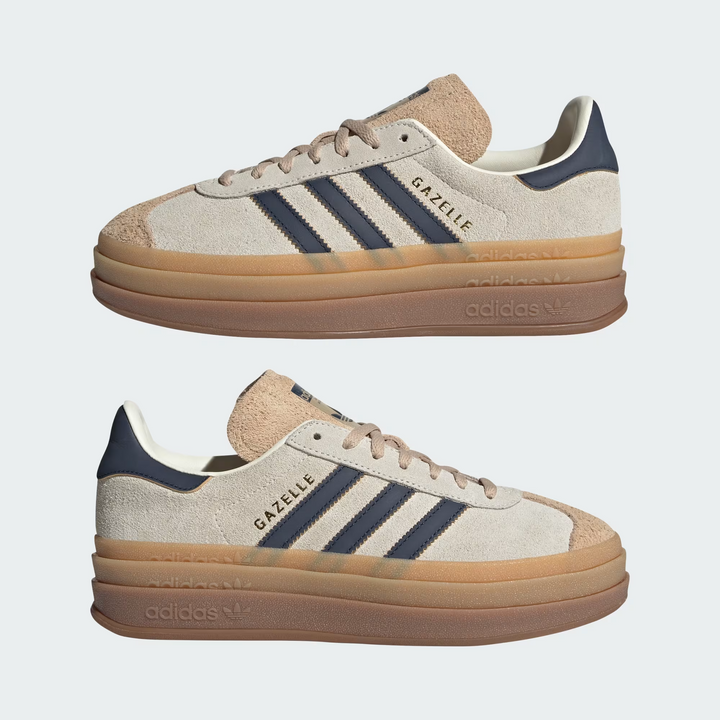 adidas Gazelle Bold W Cream White Night Indigo Beżowe JQ5126