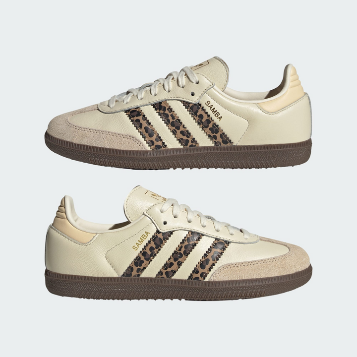 Adidas Samba OG J "Beige Leopard" Beżowe Kremowe Sneakersy Sportowe JQ5874