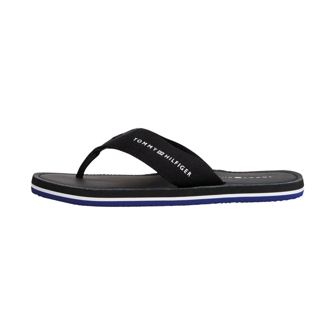 Tommy Hilfiger Logo Canvas Strap Thongs  Black Czarne Japonski Męskie FM0FM05442-BDS
