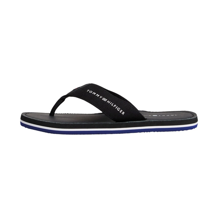 Tommy Hilfiger Logo Canvas Strap Thongs  Black Czarne Japonski Męskie FM0FM05442-BDS