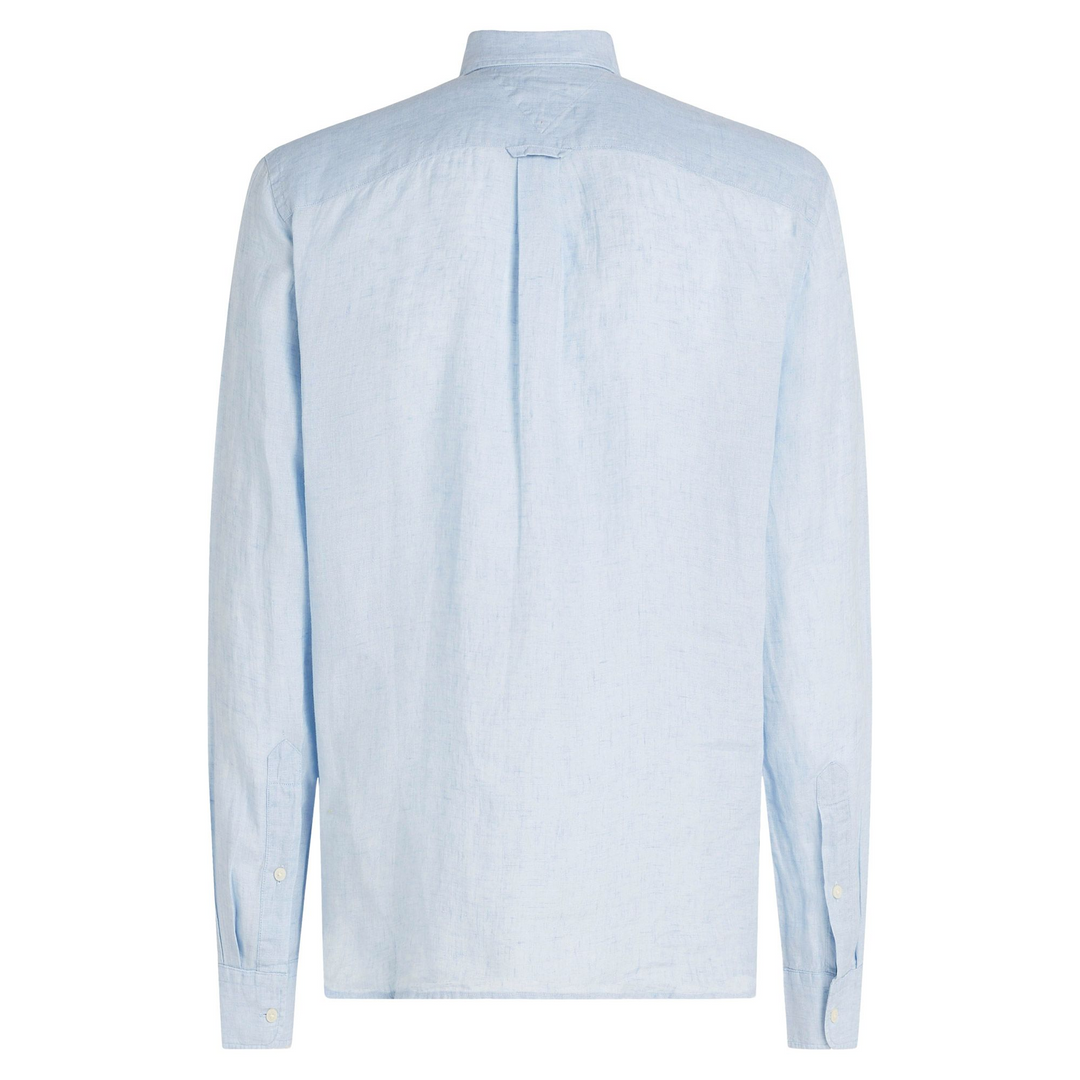 Tommy Hilfiger Regular Fit Lniana Męska Koszula Niebieska MW0MW34602-C1O