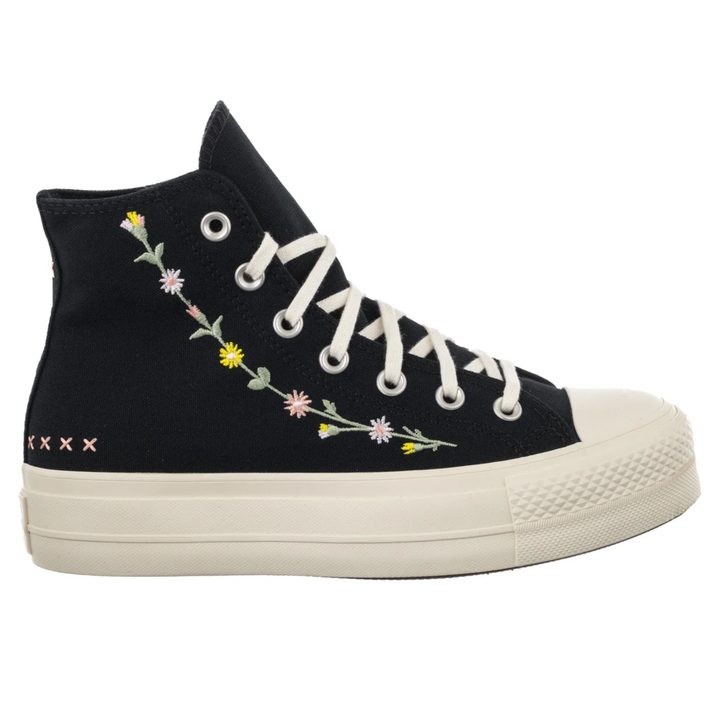 Converse Chuck Taylor All Star High "Embroidered Flowers" Czarne Trampki Damskie Sportowe Sneakersy A15007C