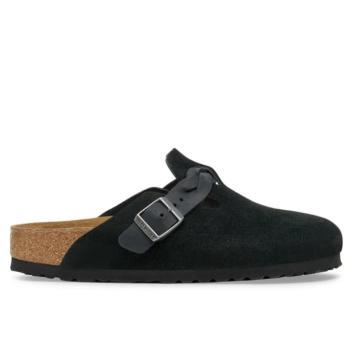 Birkenstock Boston Braided "Black" Czarne Klapki Damskie 1030497