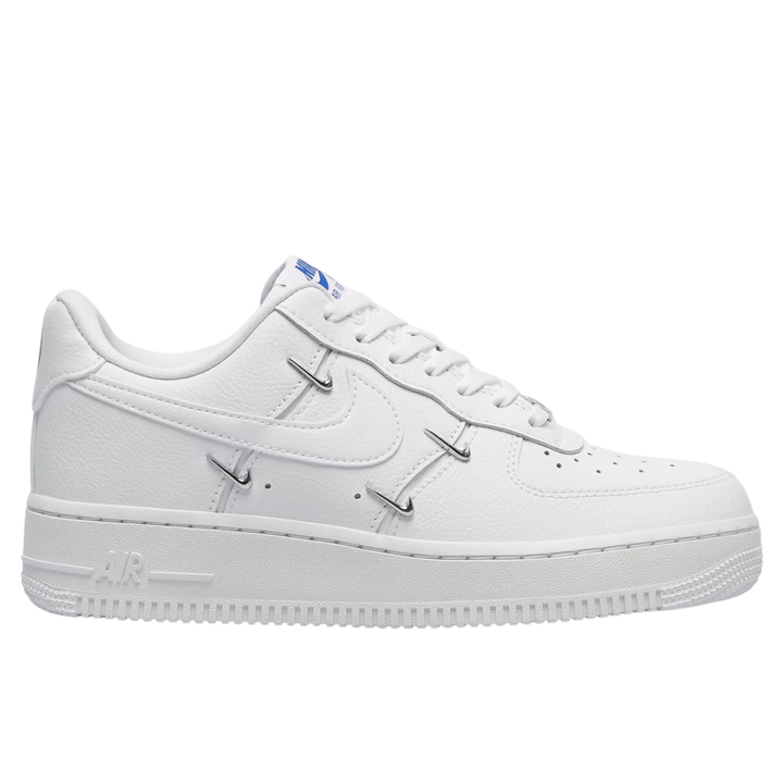 Nike Air Force 1 Low '07 LV8 "White Silver Mini Swoosh" Białe Damskie Buty Sportowe Sneakersy CT1990-100
