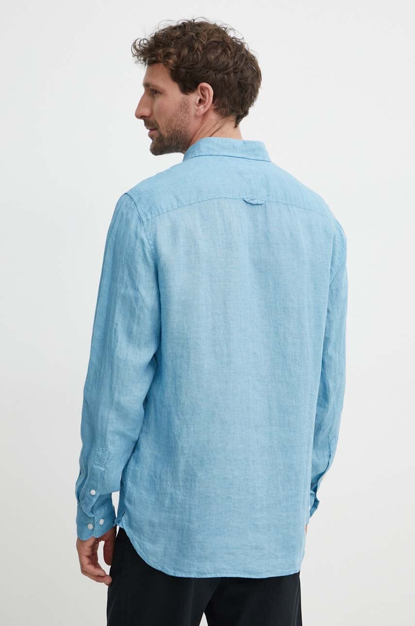 Tommy Hilfiger Regular Fit Classic Shirt Lniana Koszula Niebieska MW0MW34602-C30