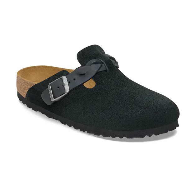 Birkenstock Boston Braided "Black" Czarne Klapki Damskie 1030497