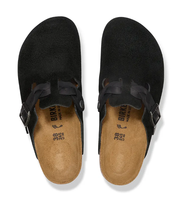 Birkenstock Boston Braided "Black" Czarne Klapki Damskie 1030497