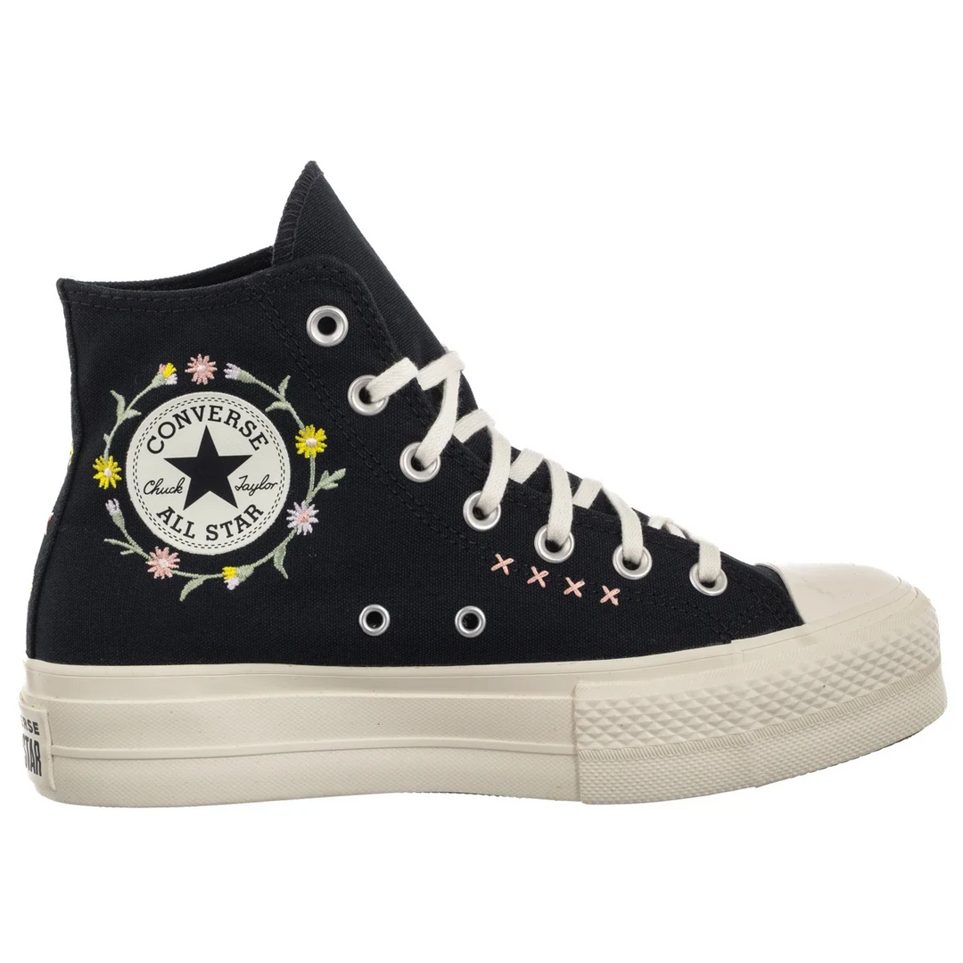 Converse Chuck Taylor All Star High "Embroidered Flowers" Czarne Trampki Damskie Sportowe Sneakersy A15007C