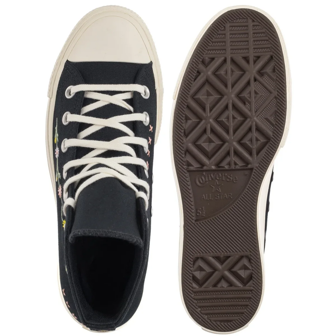 Converse Chuck Taylor All Star High "Embroidered Flowers" Czarne Trampki Damskie Sportowe Sneakersy A15007C