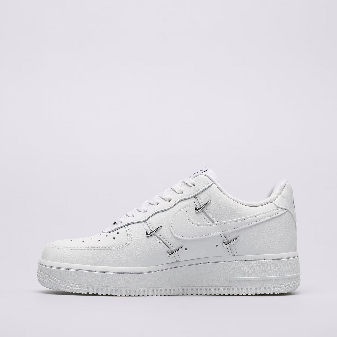 Nike Air Force 1 Low '07 LV8 "White Silver Mini Swoosh" Białe Damskie Buty Sportowe Sneakersy CT1990-100