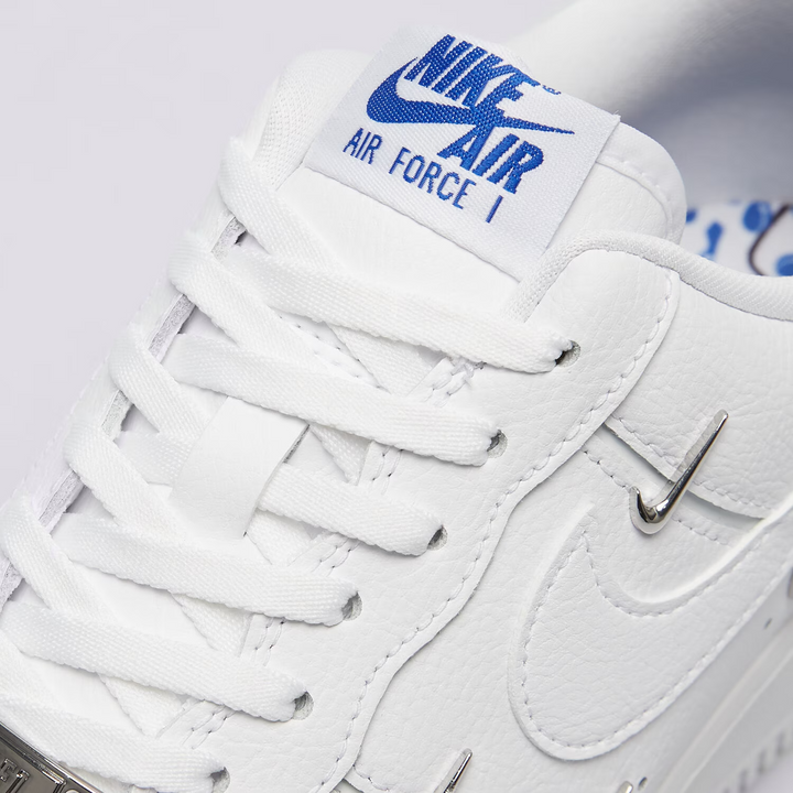 Nike Air Force 1 Low '07 LV8 "White Silver Mini Swoosh" Białe Damskie Buty Sportowe Sneakersy CT1990-100