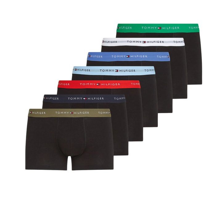 Tommy Hilfiger Repeat Logo Trunk Boxershorts Czarne Bokserki (7-pack) UM0UM03385-0WU