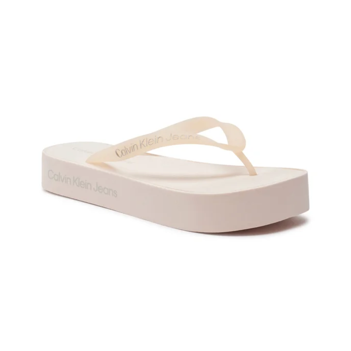 Calvin Klein Flatform Logo Thongs Damskie Japonki na platformie różowe YW0YW01092-TLL