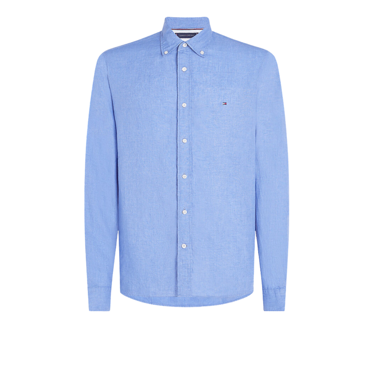 Tommy Hilfiger Regular Fit Classic Shirt Lniana Koszula Niebieska MW0MW34602-C30